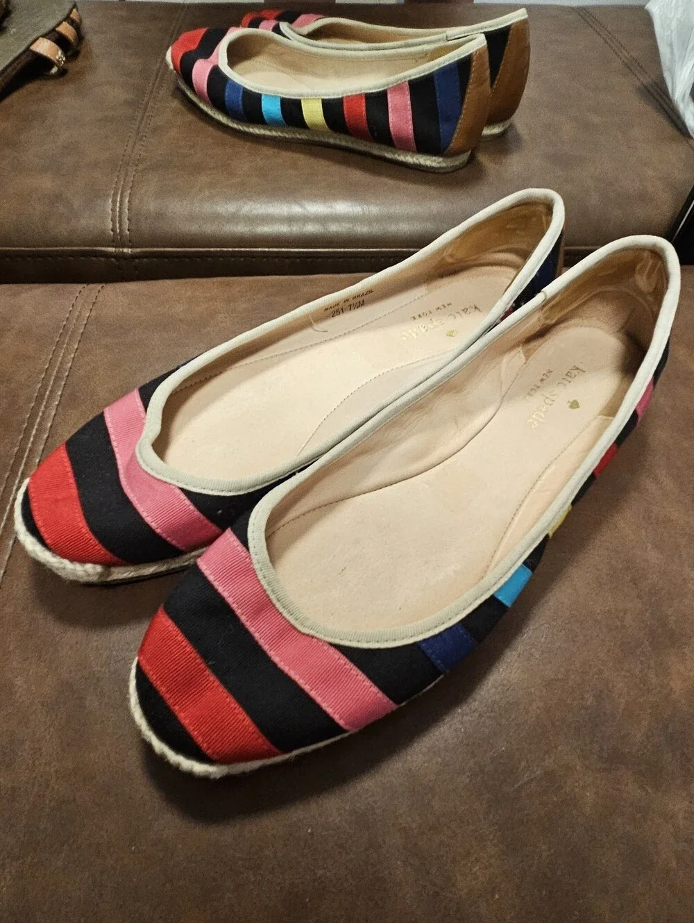 Kate Spade Multicolor Striped Canvas Espadrilles